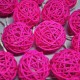 Pink Rattan Ball String Lights